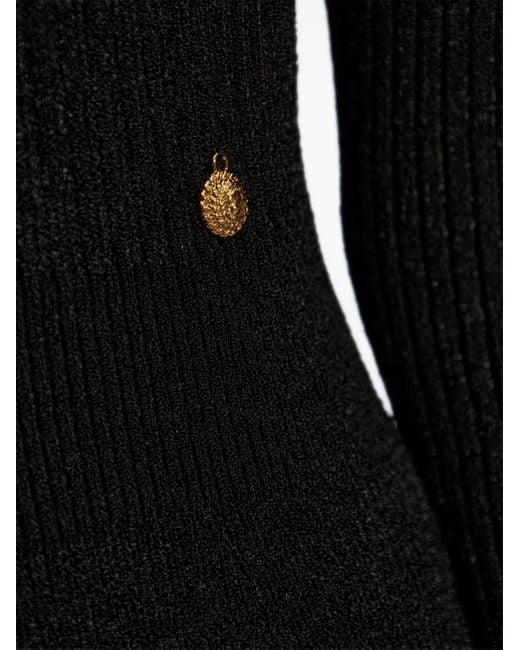 Balmain Black Minikleid mit Logo-Anhänger