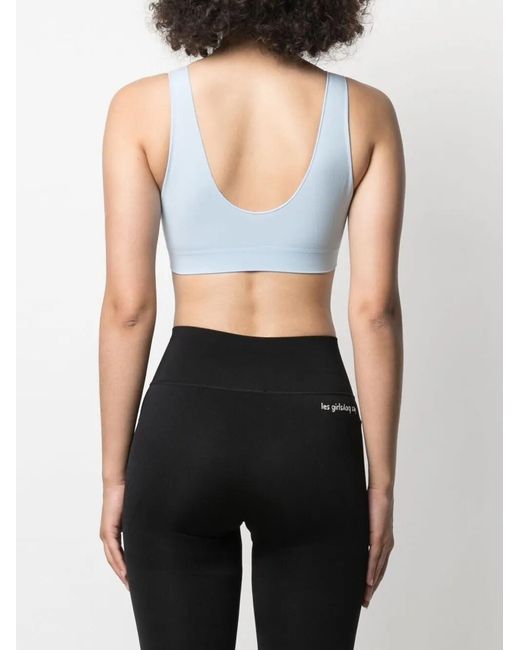 Les Girls, Les Boys Blue Semi-Sheer Crop Top