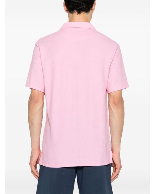 Mc2 Saint Barth Pink Jeremy Terry-cloth Polo Shirt for men