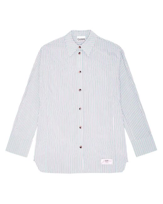 Ganni ストライプ シャツ White