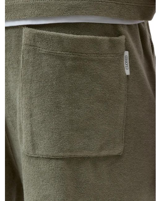 Closed Green Drawstring Terry-Cloth Shorts for men