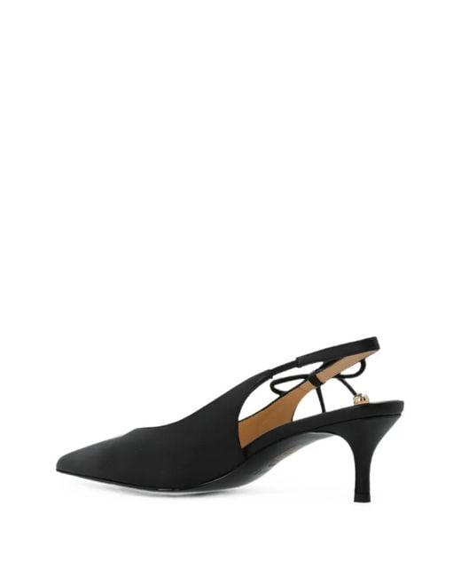 Furla Black Poppy Bow-Detail Slingback Pumps