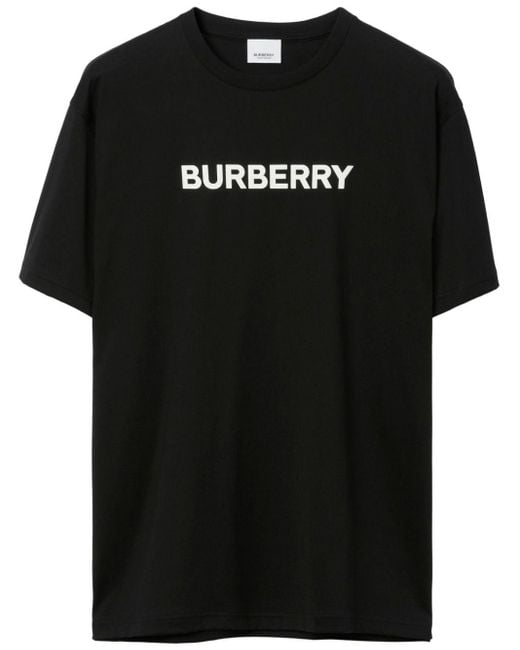 Camiseta con logo estampado Burberry de hombre de color Black