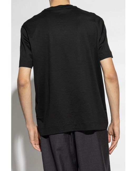 Emporio Armani Black Logo Detailing T-Shirt for men