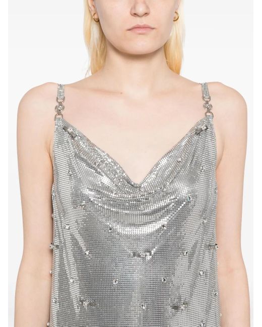 silver metal mesh dress Vintage 90s / Y2K Silver Metal Mesh Chainmail Mini Dress Size Small