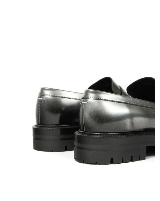 Maison Margiela Gray Tabi Leather Loafers for men