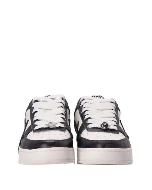 A Bathing Ape Black Sta Logo-Patch Sneakers for men