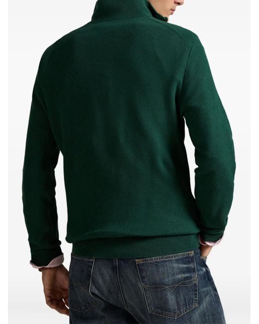 Polo Ralph Lauren Green Short-Zip Sweater for men