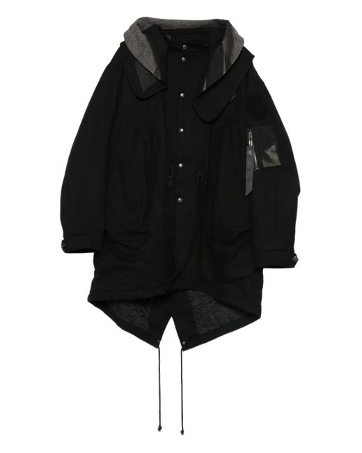 JiyongKim Black X Alpha Industries Sun-Bleached Hooded Parka for men