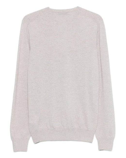 Fay White Crew-Neck Sweater for men