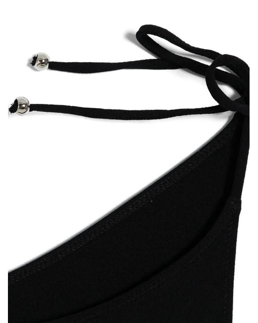 Lisa Marie Fernandez Black Crepe Bandeau String Bikini