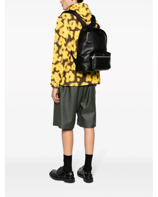 Sandro Black Logo-Stamp Top-Handle Backpack for men