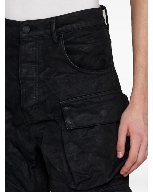 Purple Brand Black Relaxed Double Cargo for men