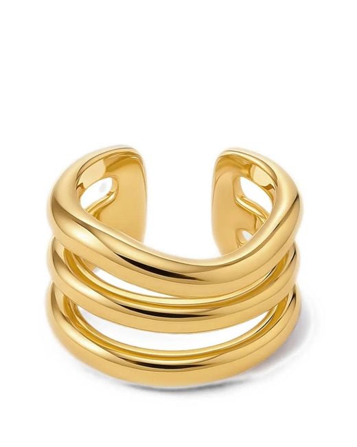 Yoj Metallic Arc Triple-Band Ring