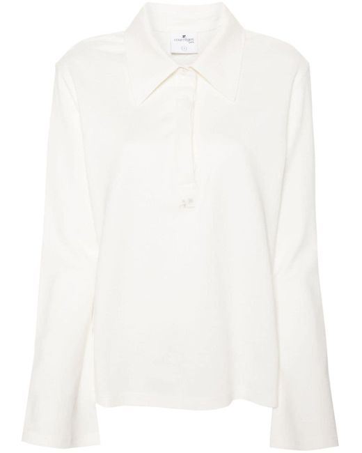 Courreges White Piqué Cotton Polo Shirt