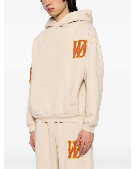 we11done Natural Logo-Patch Hoodie for men