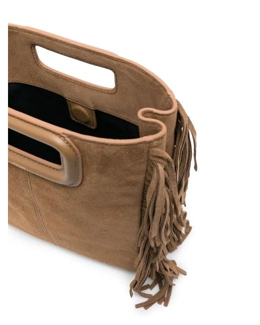 Maje Brown Handtasche Mit Fransen