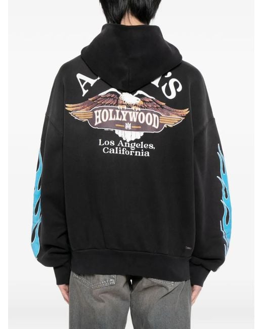 Amiri Black Ma Flames Zip Hoodie for men