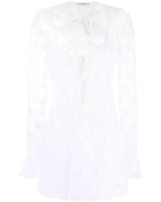 Philosophy Di Lorenzo Serafini White Minikleid Aus Spitze Mit Rüschen