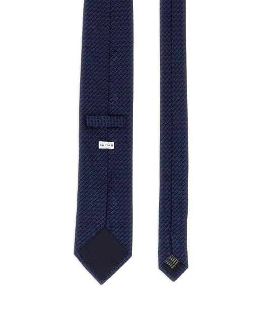 Pal Zileri Blue Patterned Silk Tie for men