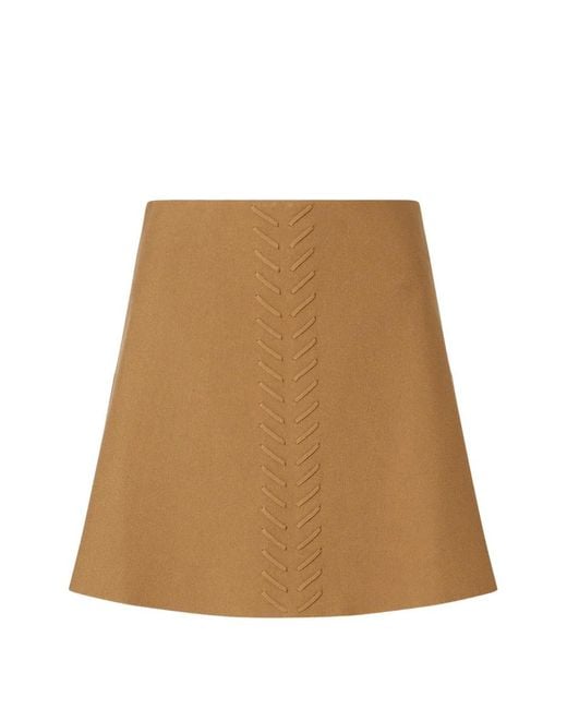 Liu Jo Natural Knit Mini Skirt With Braided Details