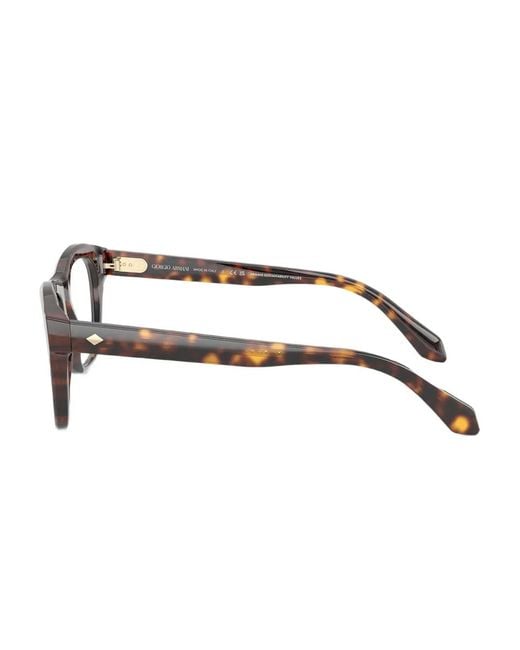 Giorgio Armani Brown Tortoiseshell Rectangle Glasses for men