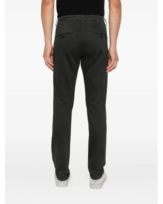 Dondup Black Belt-Loop Trousers for men