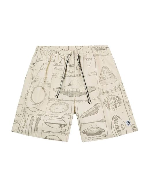 Shorts Con Stampa Terrestre di BBCICECREAM in White da Uomo