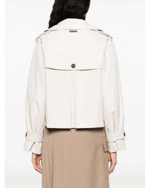 Peserico Natural Double-Breasted Trench Jacket