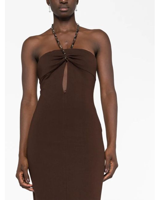 The Attico Brown 'giona' Midi Dress