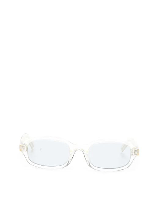 Prada White Rectangle-Frame Sunglasses