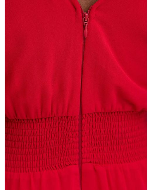 Morgan Shirred V-Neck Maxi Dress