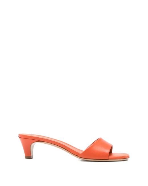 Ferragamo Red Low Heeled Slip-On Sandals