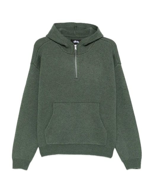 Stussy Green Half-Zip Hoodie