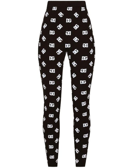 Dolce & Gabbana Dg Logo Jacquard leggings in Black Lyst