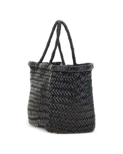 Dragon Diffusion Black Petit Sac Cabas Triple Jump En Cuir Tressé