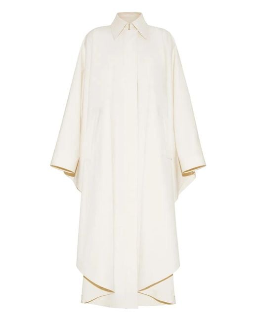 Adam Lippes White Cotton-Twill Poncho