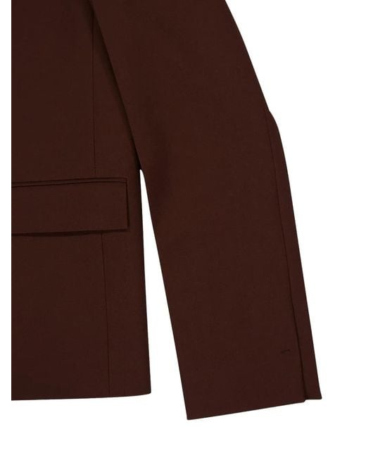 Gucci Brown Embossed Sleeve Wool Blazer for men