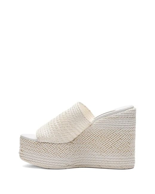 Casadei Gray 80Mm Woven Heeled Mules
