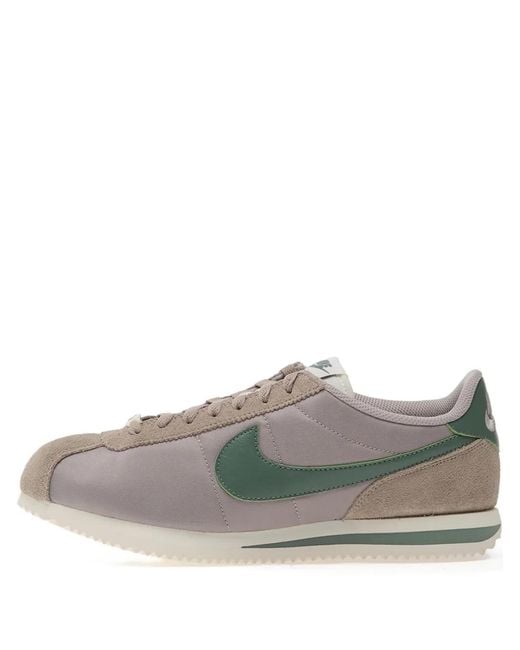 Nike Gray Cortez Textile Lace-Up Sneakers for men