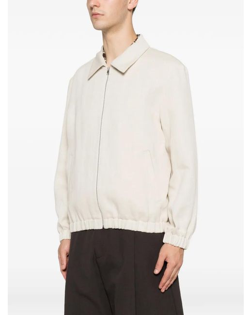 Sandro White Veste Zippée À Col for men
