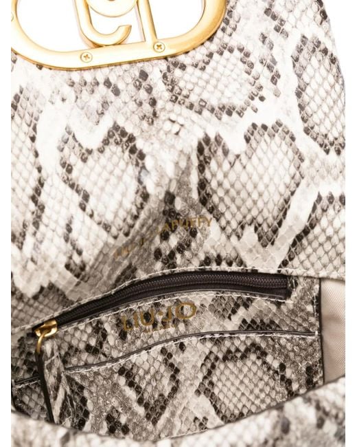 Liu Jo White Small Snakeskin-Print Cross Body Bag