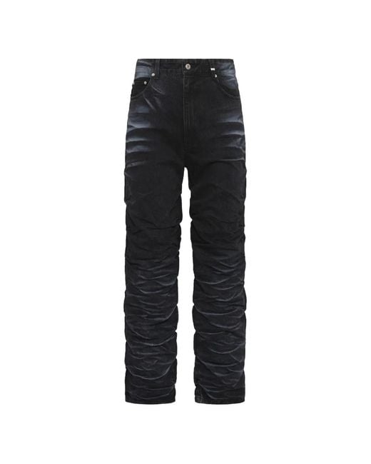 we11done Black Belt-Loop Pocket Jeans for men