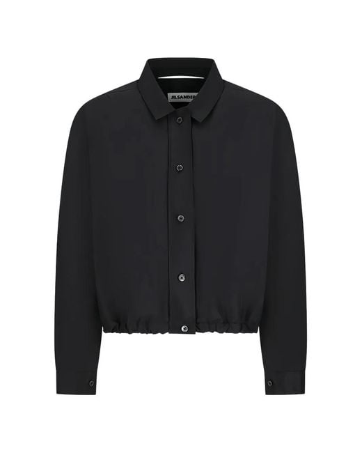 Jil Sander Black Elasticated-Hem Jacket