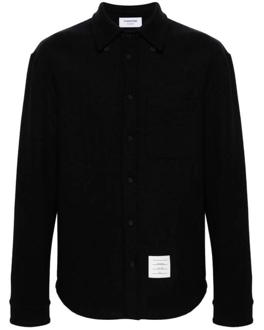 Thom Browne Black Oversized Herringbone Shirt for men