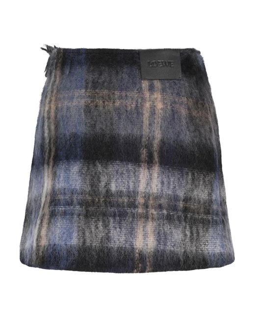 Loewe Gray Wool Blend Mini Skirt