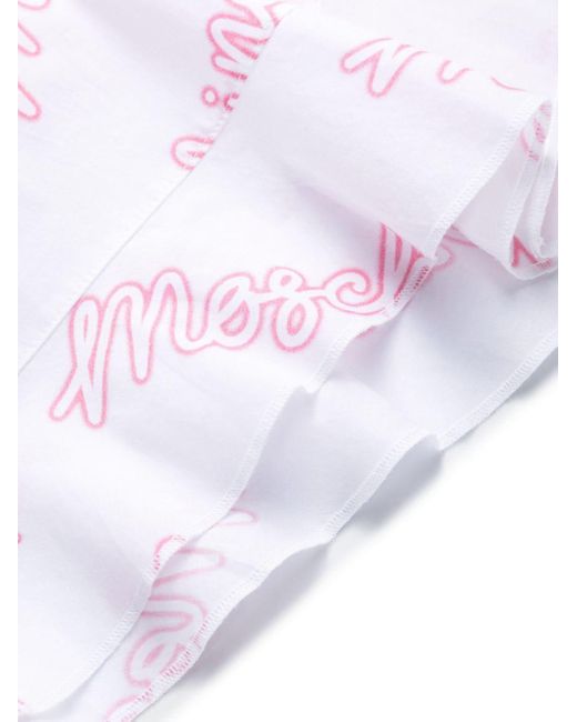 Moschino White Logo-print Cotton Pajama Set