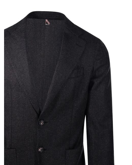 Santaniello Blue Front-Pocket Button Blazer for men