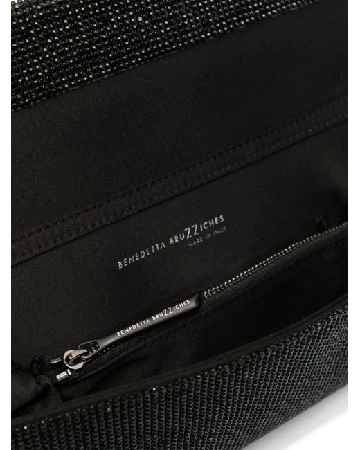 Benedetta Bruzziches Black Vittissima La Grande Rhinestone-embellished Shoulder Bag