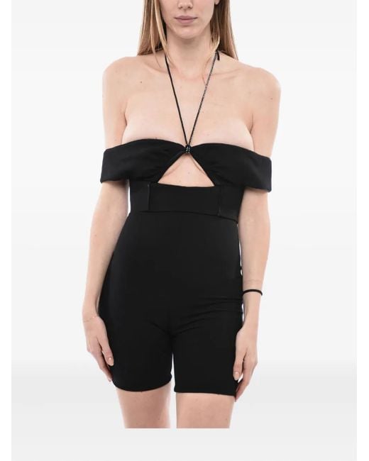 Saint Laurent Black Cut-Out Playsuit